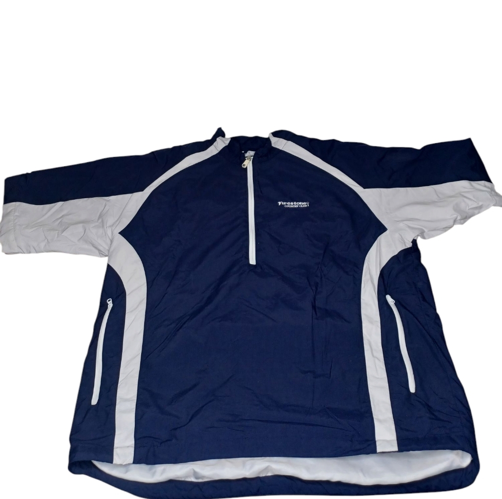 Footjoy Firestone Country Club Golf 1/4 Zip Windbreaker Pullover Sz. Large